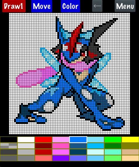 Ash Greninja Pixel Art — Pixel Art Maker .